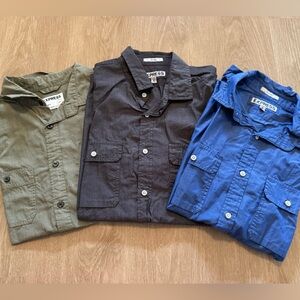 Express Slim/Fitted Button Up Shirts: 3 Pack